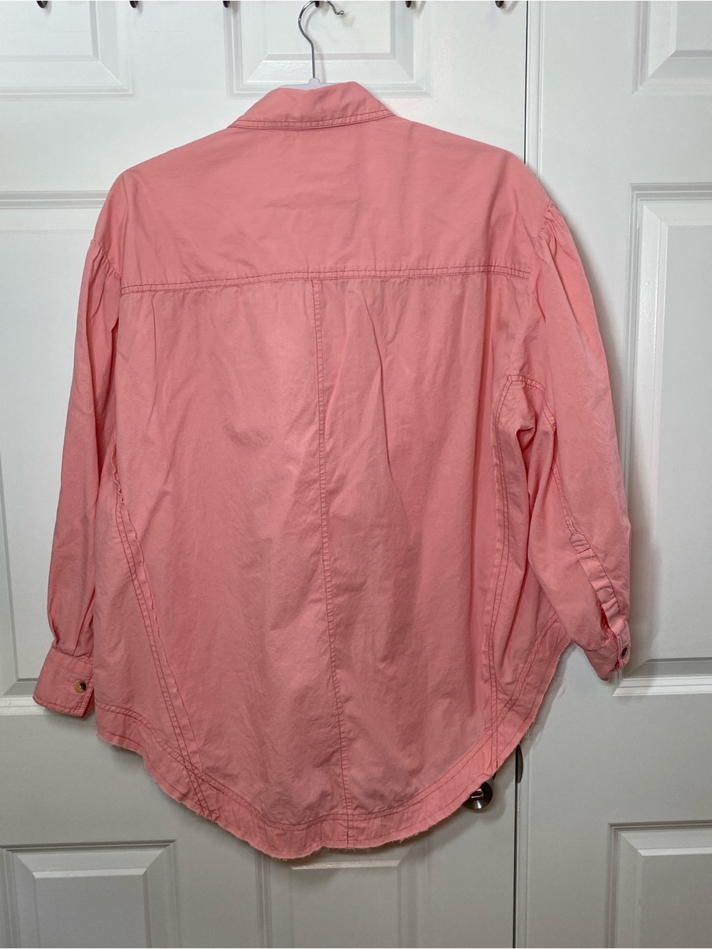 Free People Women’s Button-Down Shirt in Pink/Coral Size Medium - Picture 2 of 4